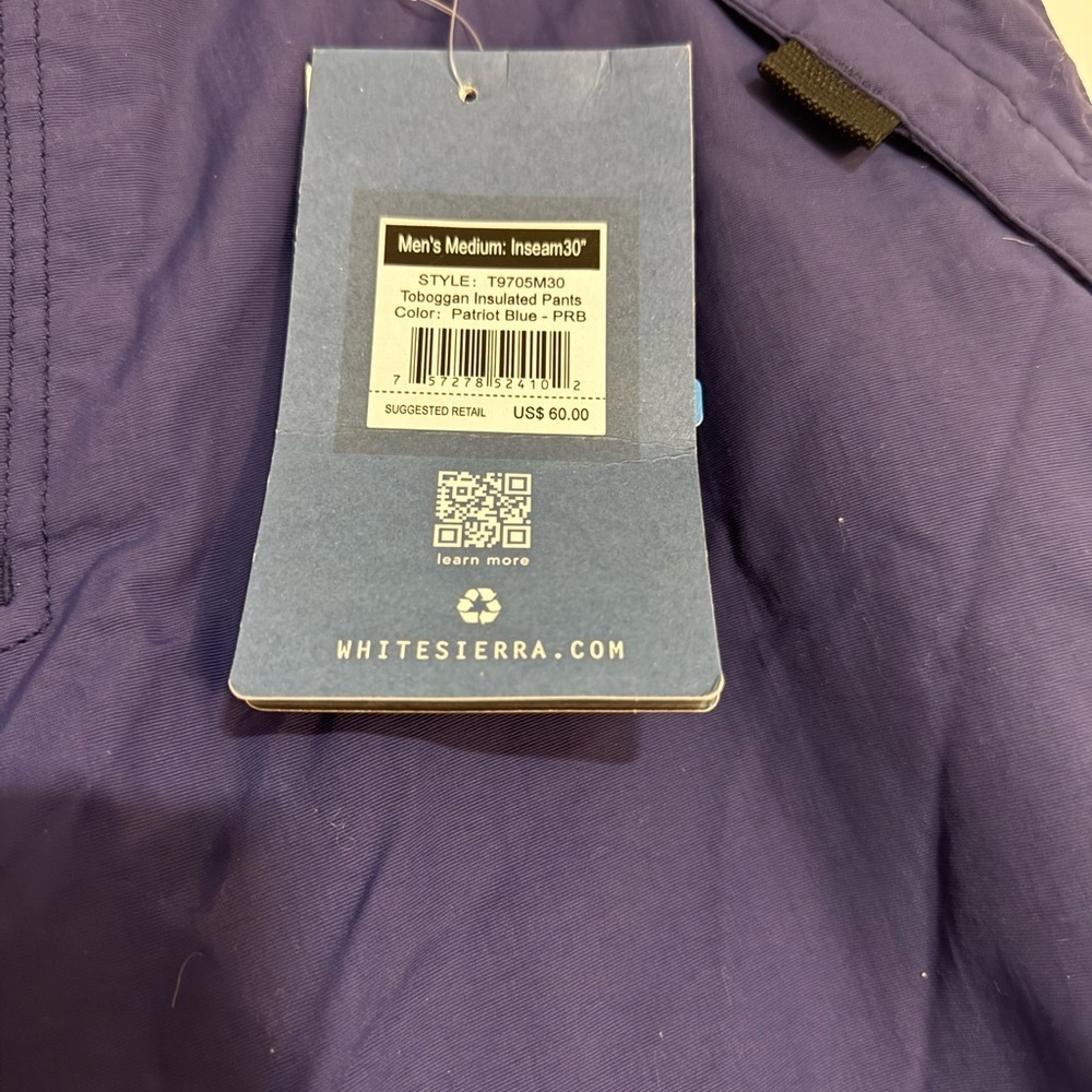 White Sierra Men's Blue Joggers - Picture 7 of 7